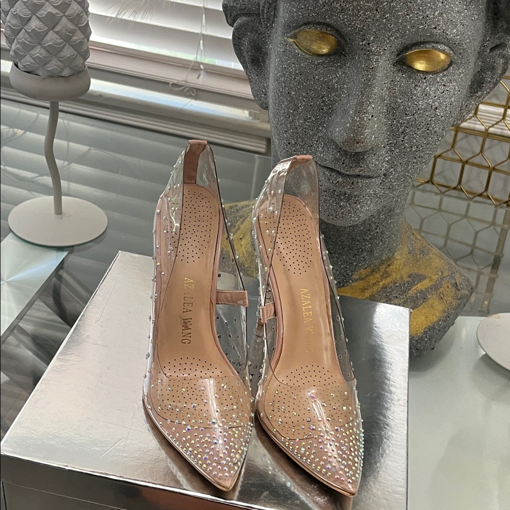 Alaïa Women's Sparkling Transparent Heels - Nude